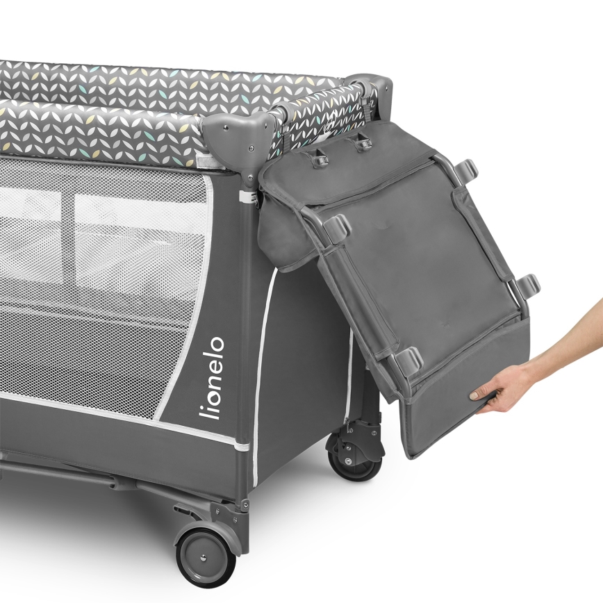 Lionelo - Reisebett FLOWER Scandi Grau