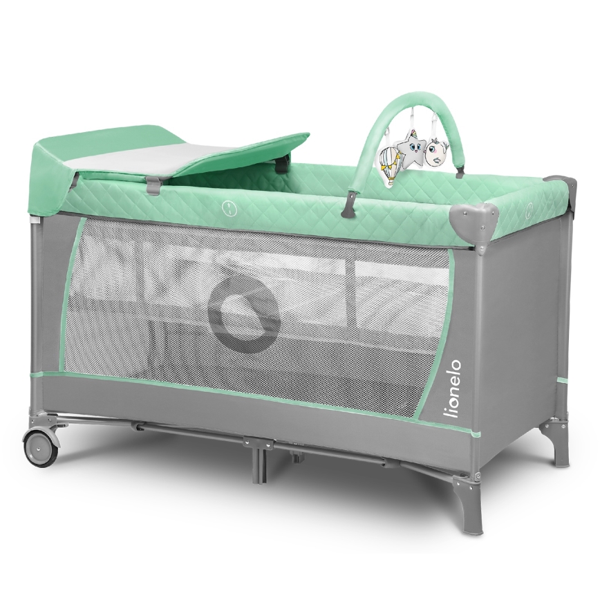 Lionelo - Reisebett FLOWER Türkis