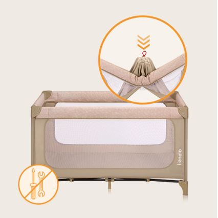 Lionelo - Reisebett JASMIN EASY FOLD Beige Sand