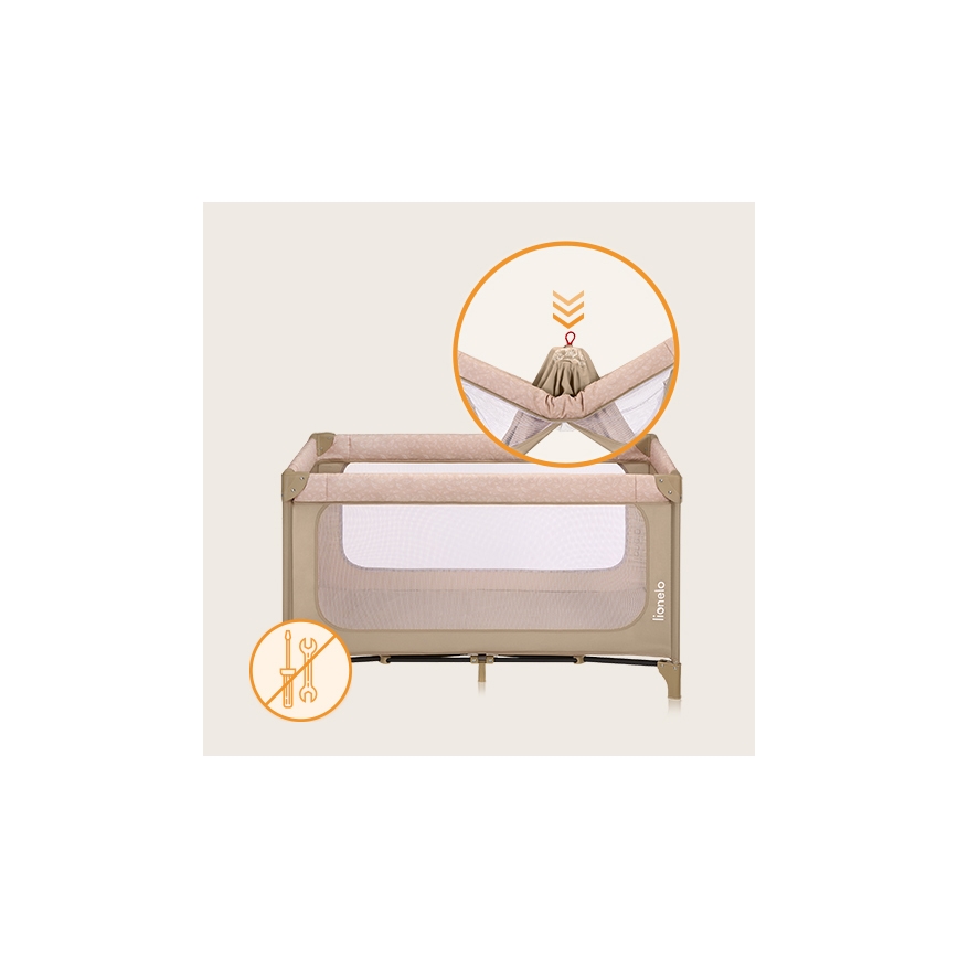 Lionelo - Reisebett JASMIN EASY FOLD Beige Sand