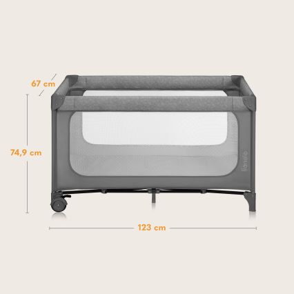 Lionelo - Reisebett JASMIN EASY FOLD Grey Stone