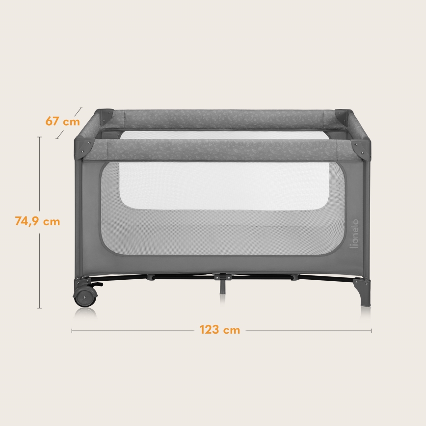 Lionelo - Reisebett JASMIN EASY FOLD Grey Stone