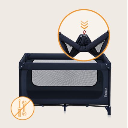 Lionelo - Reisebett JASMIN EASY FOLD Marineblau