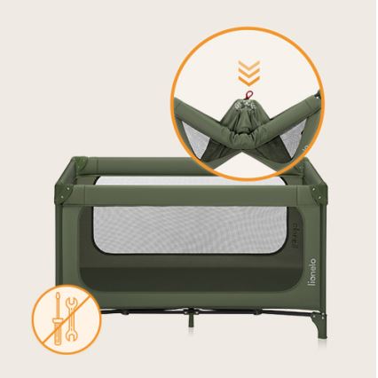 Lionelo - Reisebett JASMIN EASY FOLD Olivgrün
