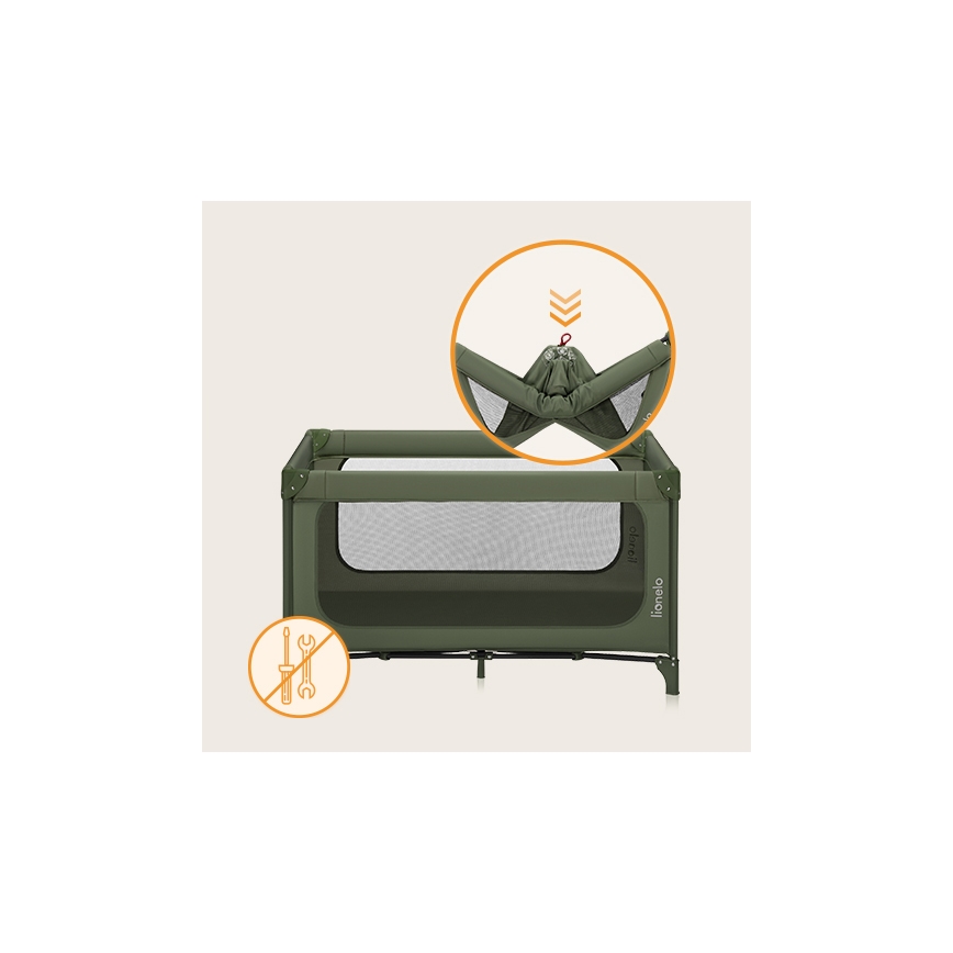 Lionelo - Reisebett JASMIN EASY FOLD Olivgrün