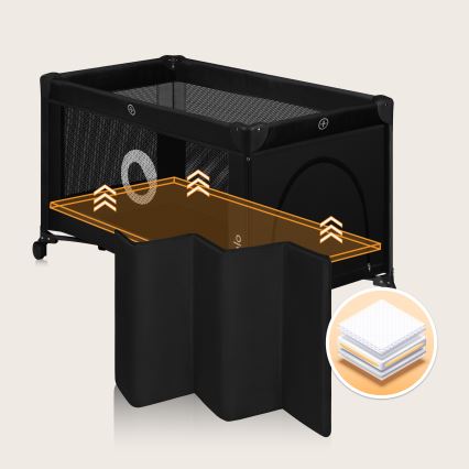 Lionelo - Reisebett STEFI Black Carbon