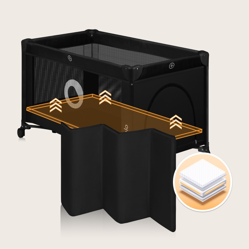 Lionelo - Reisebett STEFI Black Carbon