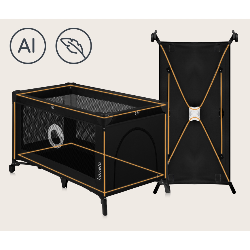 Lionelo - Reisebett STEFI Black Carbon