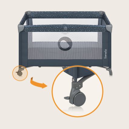 Lionelo - Reisebett STEFI Blau-Grau