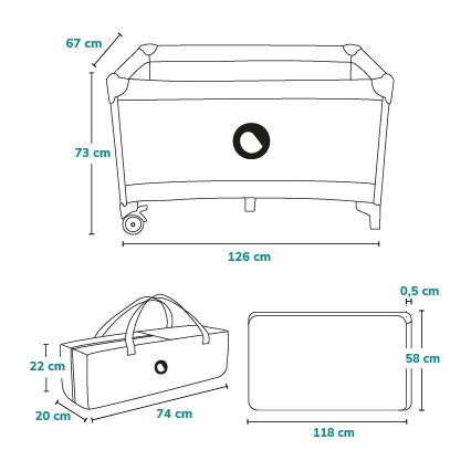 Lionelo - Reisebett STEFI Blau-Grau