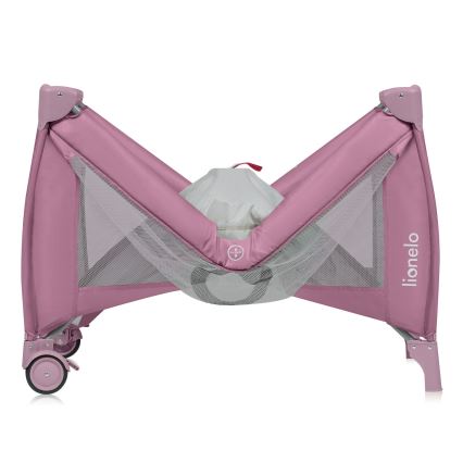 Lionelo - Reisebett STEFI PLUS Pink Magnolia