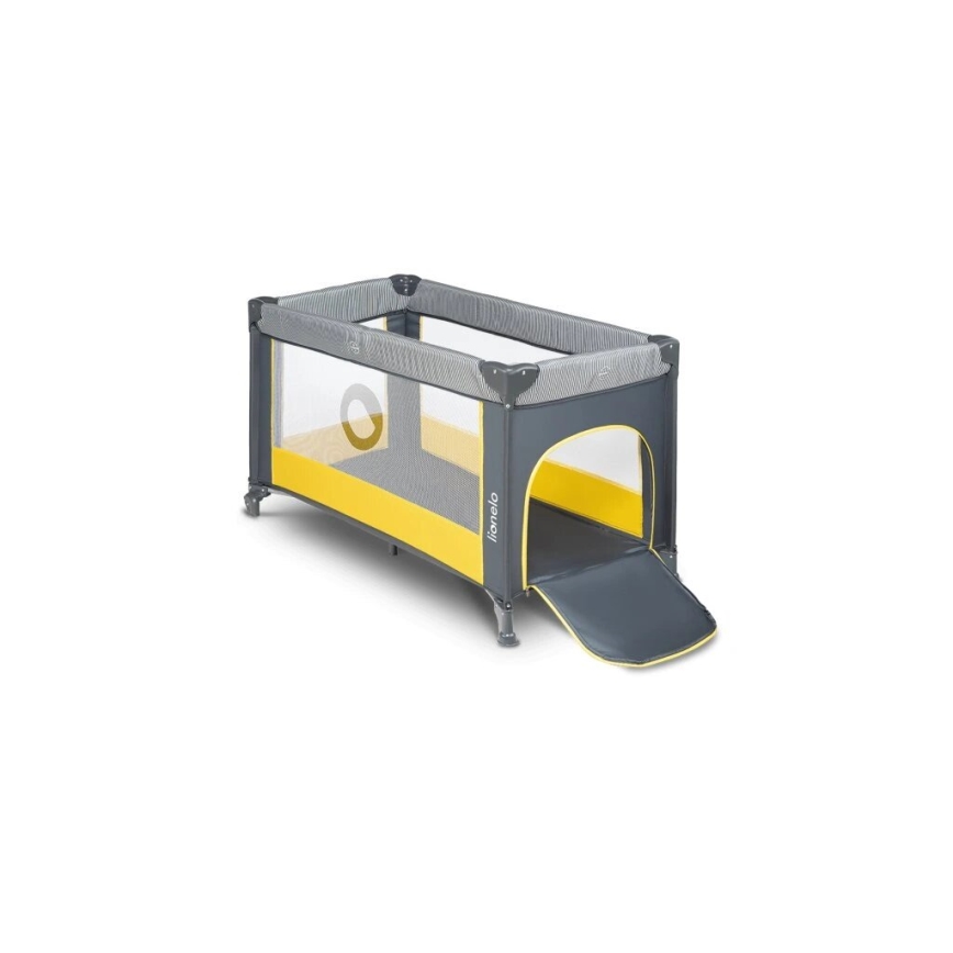 Lionelo - Reisekinderbett STEFI grau/gelb
