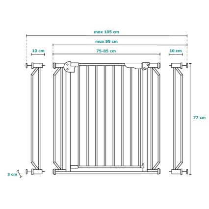 Lionelo - Sicherheitsbarriere TRUUS SLIM LED 1xAAA weiß