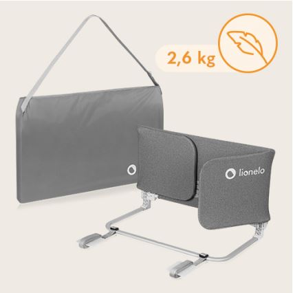 Lionelo - Sicherheitsgitter fürs Bett LORA XL, dunkelgrau