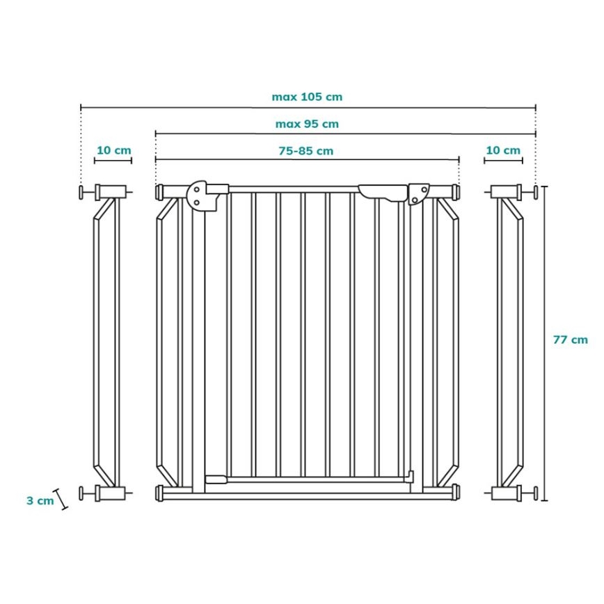 Lionelo - Sicherheitsgitter TRUUS SLIM LED 1x AAA weiß