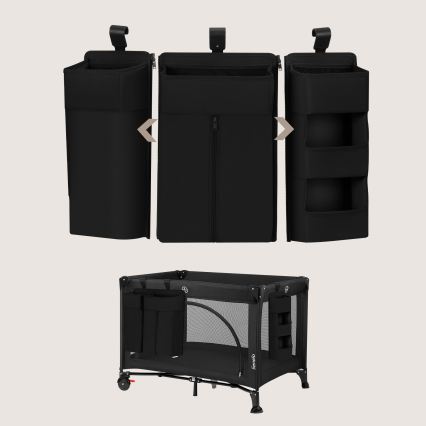 Lionelo - SIDEPOCKET 3-in-1 Organizer für Babybett Schwarz