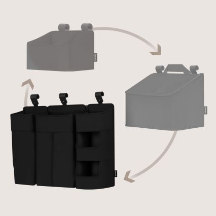 Lionelo - SIDEPOCKET 3-in-1 Organizer für Babybett Schwarz