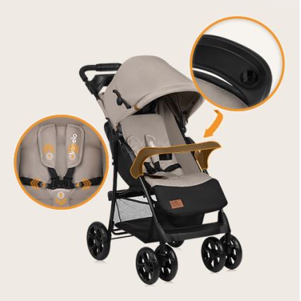 Lionelo - Sport-Kinderwagen EMMA PLUS beige/schwarz
