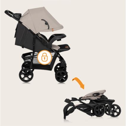 Lionelo - Sport-Kinderwagen EMMA PLUS beige/schwarz