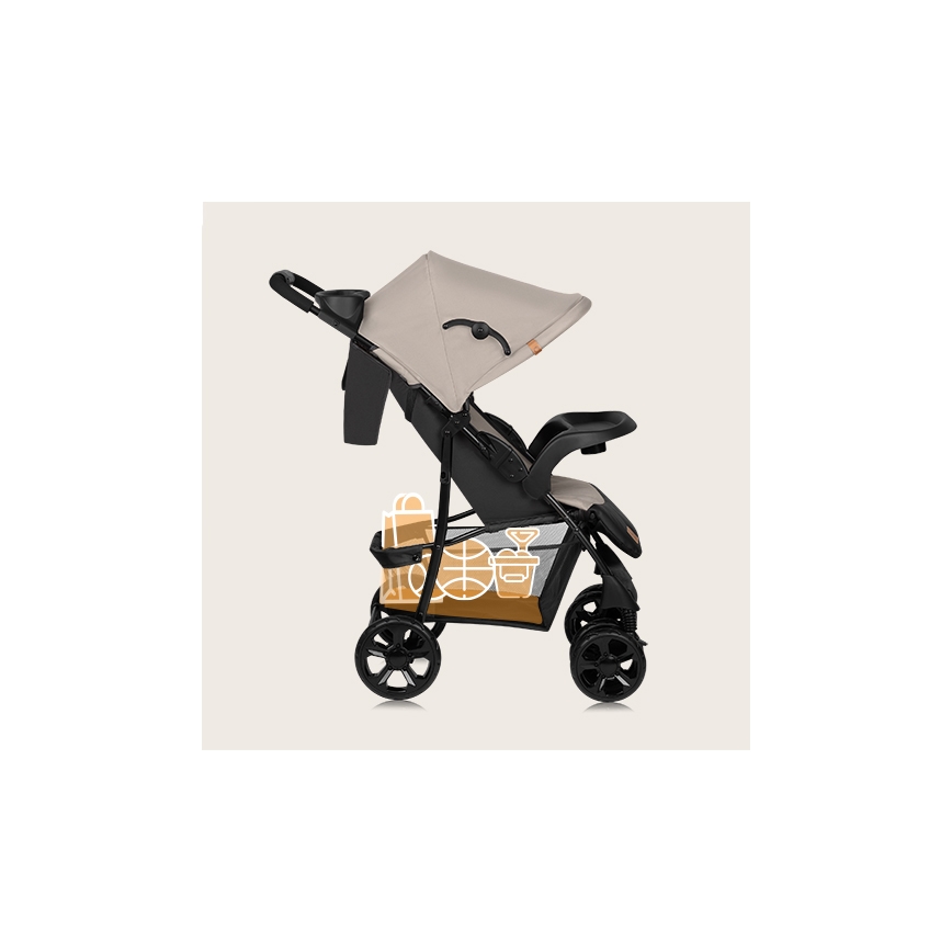 Lionelo - Sport-Kinderwagen EMMA PLUS beige/schwarz