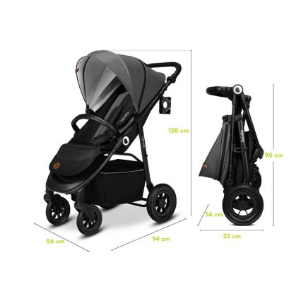 Lionelo - Sport-Kinderwagen NATT Onyx-Schwarz
