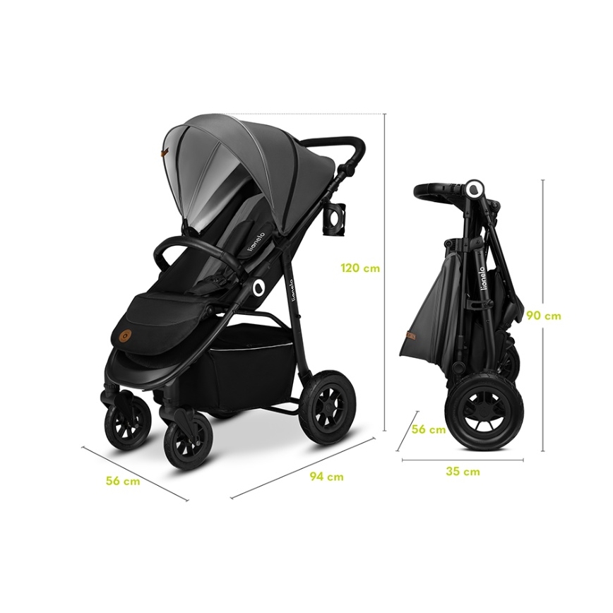 Lionelo - Sport-Kinderwagen NATT Onyx-Schwarz