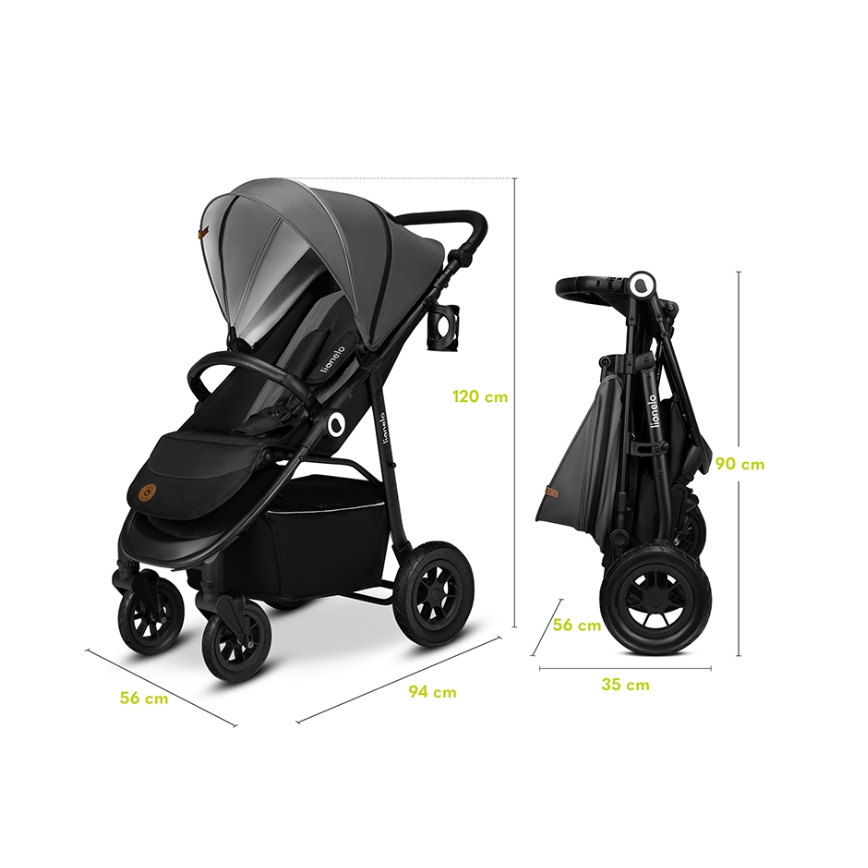 Lionelo - Sport-Kinderwagen NATT Onyx-Schwarz