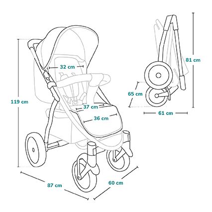 Lionelo - Sportkinderwagen ANNET TOUR schwarz/grün