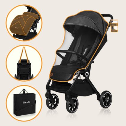 Lionelo - Sportkinderwagen CLOE schwarz/grau