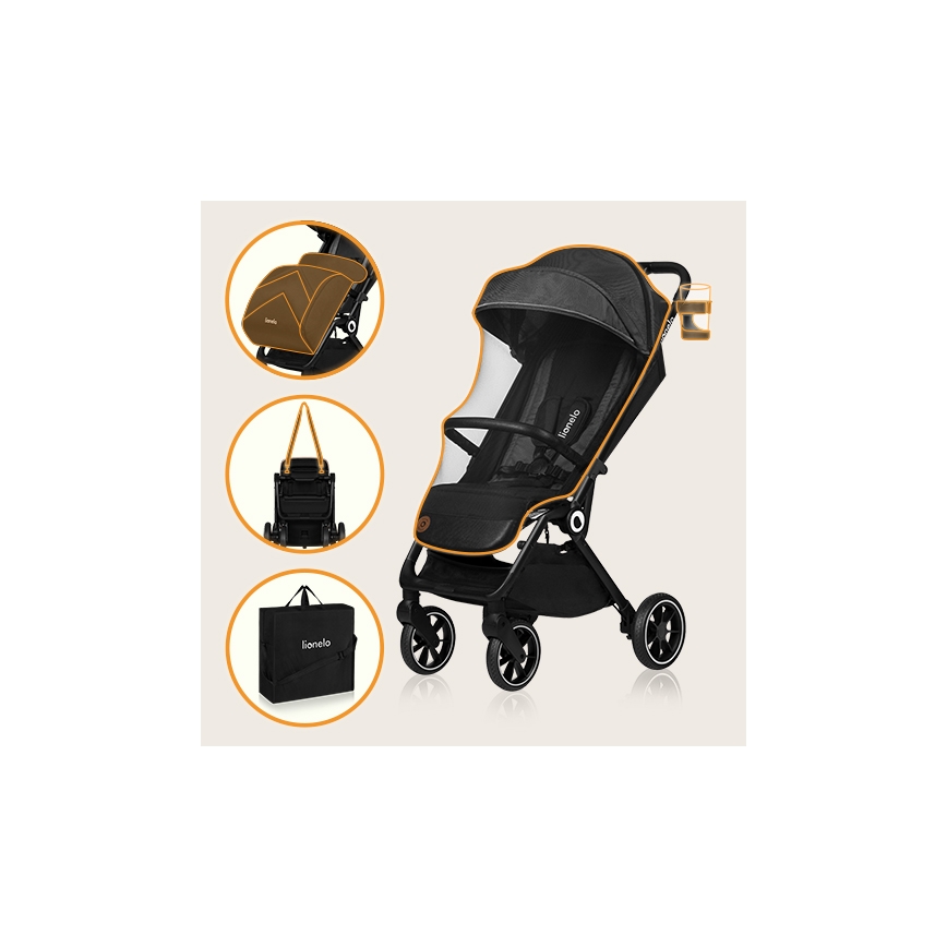 Lionelo - Sportkinderwagen CLOE schwarz/grau