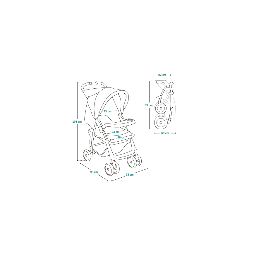 Lionelo - Sportkinderwagen EMMA PLUS ziegelrot/schwarz