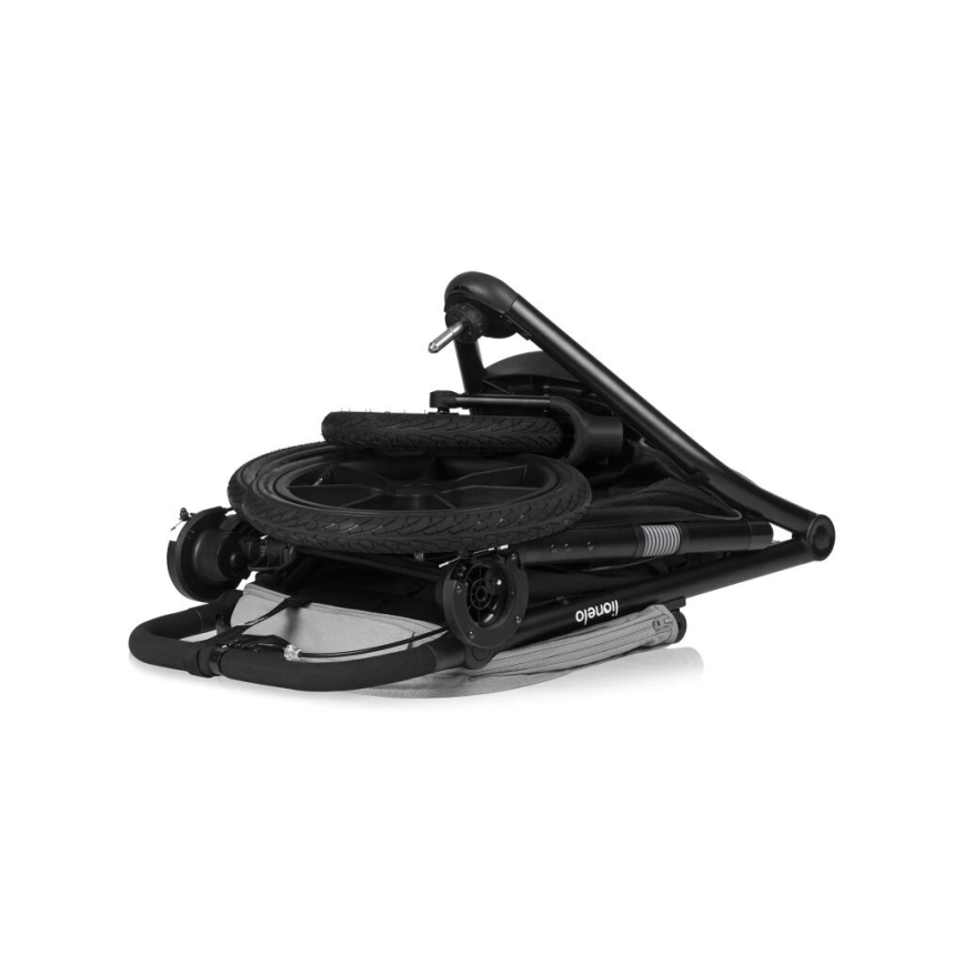 Lionelo - Sportlicher Kinderwagen AZURA schwarz/grau