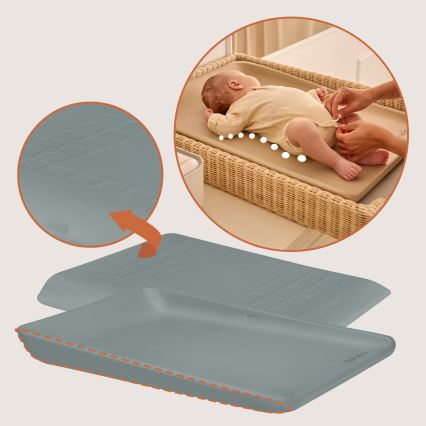 Lionelo - Wickelauflage MEGS 49x70 cm Taubengrau