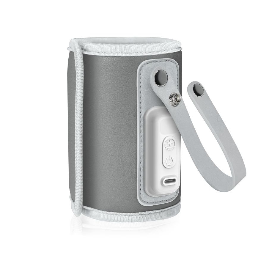 Lionelo - Wiederaufladbarer Flaschenwärmer THERMUP GO 18W/5V Grau Silber