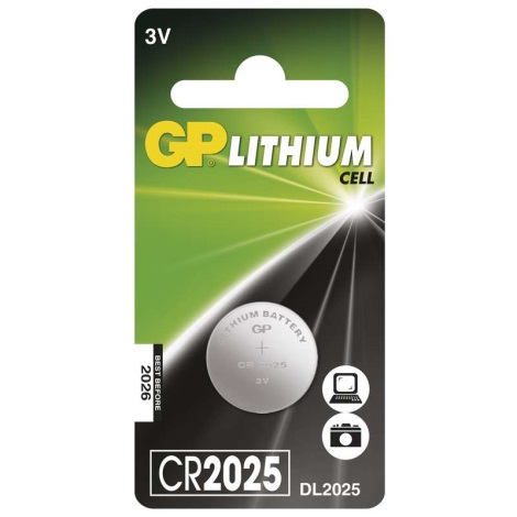 Lithium-Knopfzelle CR2025 GP LITHIUM 3V/170 mAh