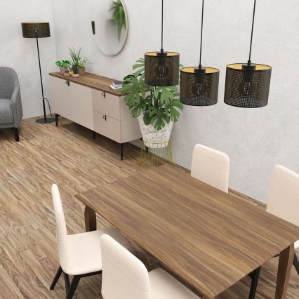 Deckenleuchte an Kabel LOFT SHADE 3xE27/60W/230V schwarz/gold