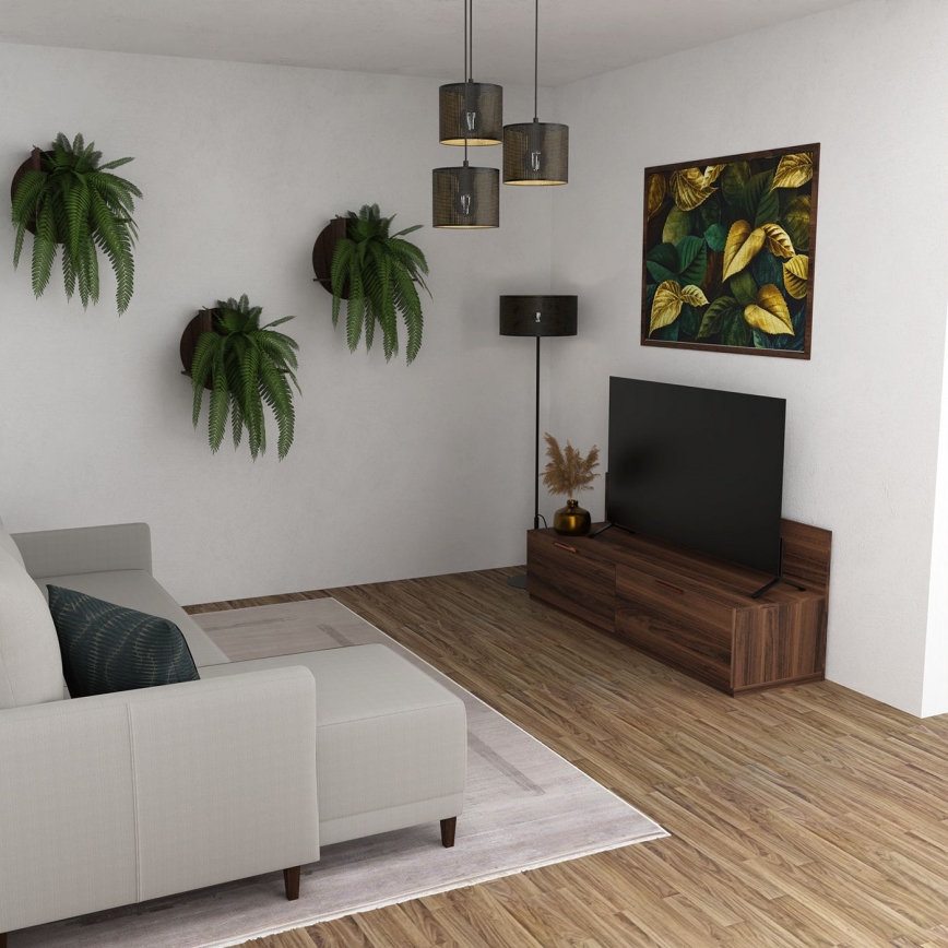 Deckenleuchte an Kabel LOFT SHADE 3xE27/60W/230V schwarz/gold