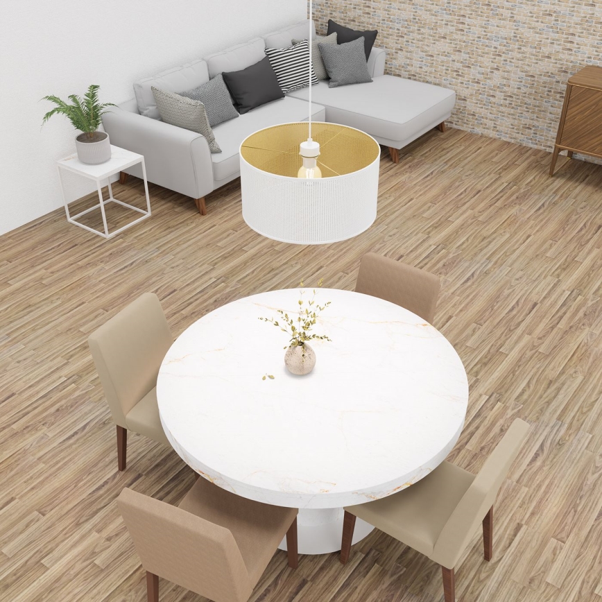 Deckenleuchte an Seil LOFT SHADE 1xE27/60W/230V Ø 40 cm weiß/gold