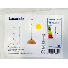 Lucande - Hängeleuchte an Schnur LOURENCO 1xE27/60W/230V