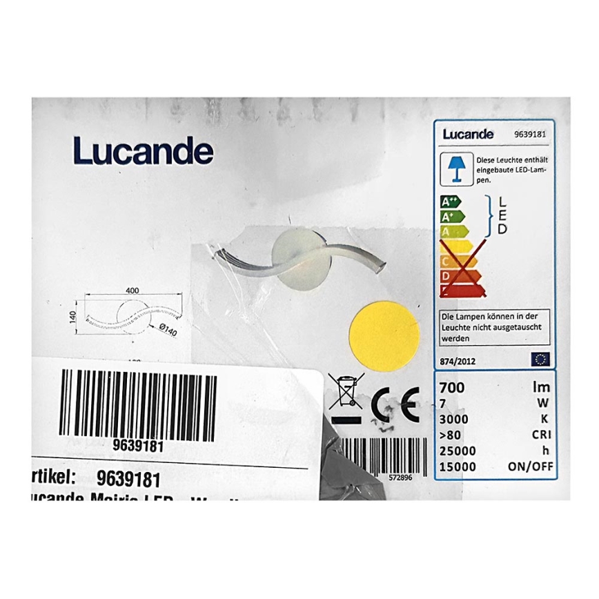 Lucande - LED-Wandleuchte MAIRIA LED/7W/230V