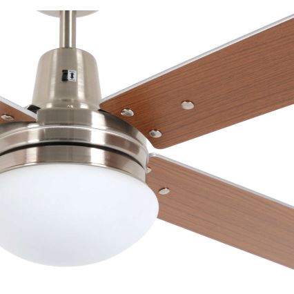 Lucci Air 210334 - Deckenventilator AIRFUSION QUEST 1xE27/60W/230V Holz/mattchrom + Fernbedienung
