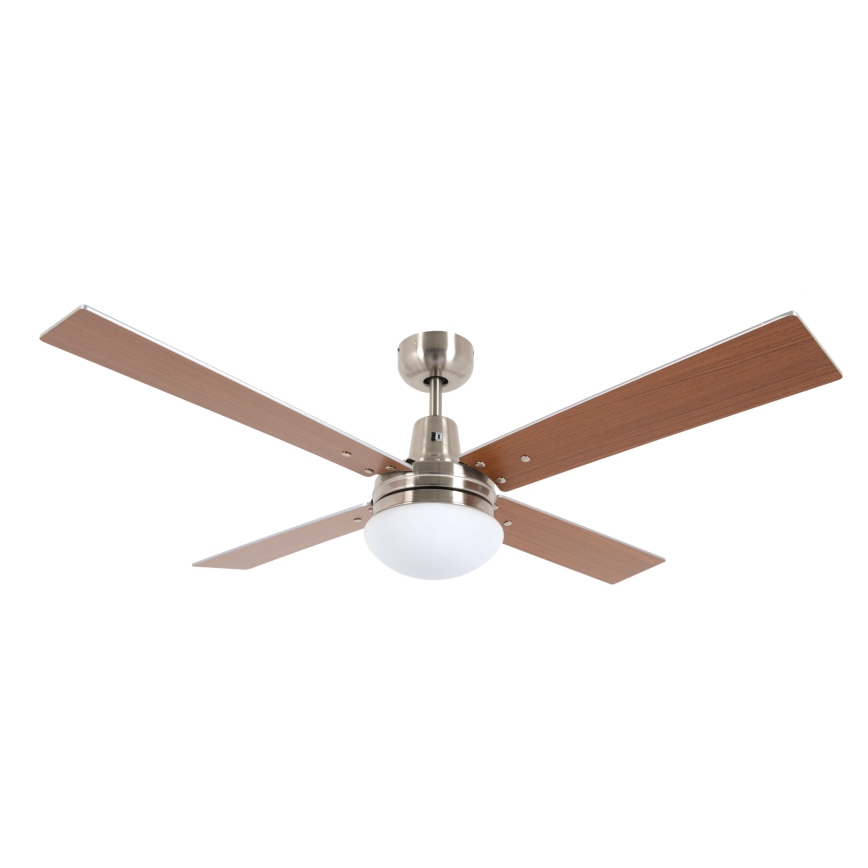 Lucci Air 210334 - Deckenventilator AIRFUSION QUEST 1xE27/60W/230V Holz/matt Chrom + Fernbedienung