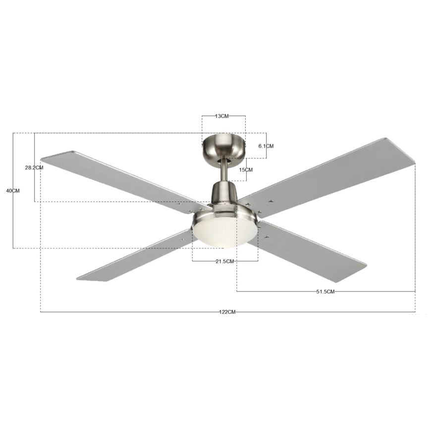 Lucci Air 210334 - Deckenventilator AIRFUSION QUEST 1xE27/60W/230V Holz/matt Chrom + Fernbedienung