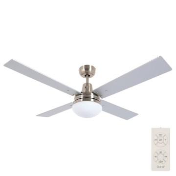 Lucci Air 210334 - Deckenventilator AIRFUSION QUEST 1xE27/60W/230V Holz/matt Chrom + Fernbedienung