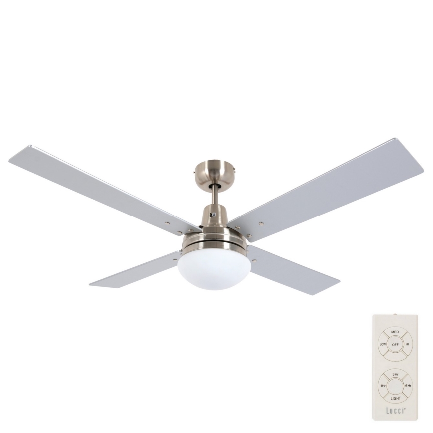 Lucci Air 210334 - Deckenventilator AIRFUSION QUEST 1xE27/60W/230V Holz/matt Chrom + Fernbedienung