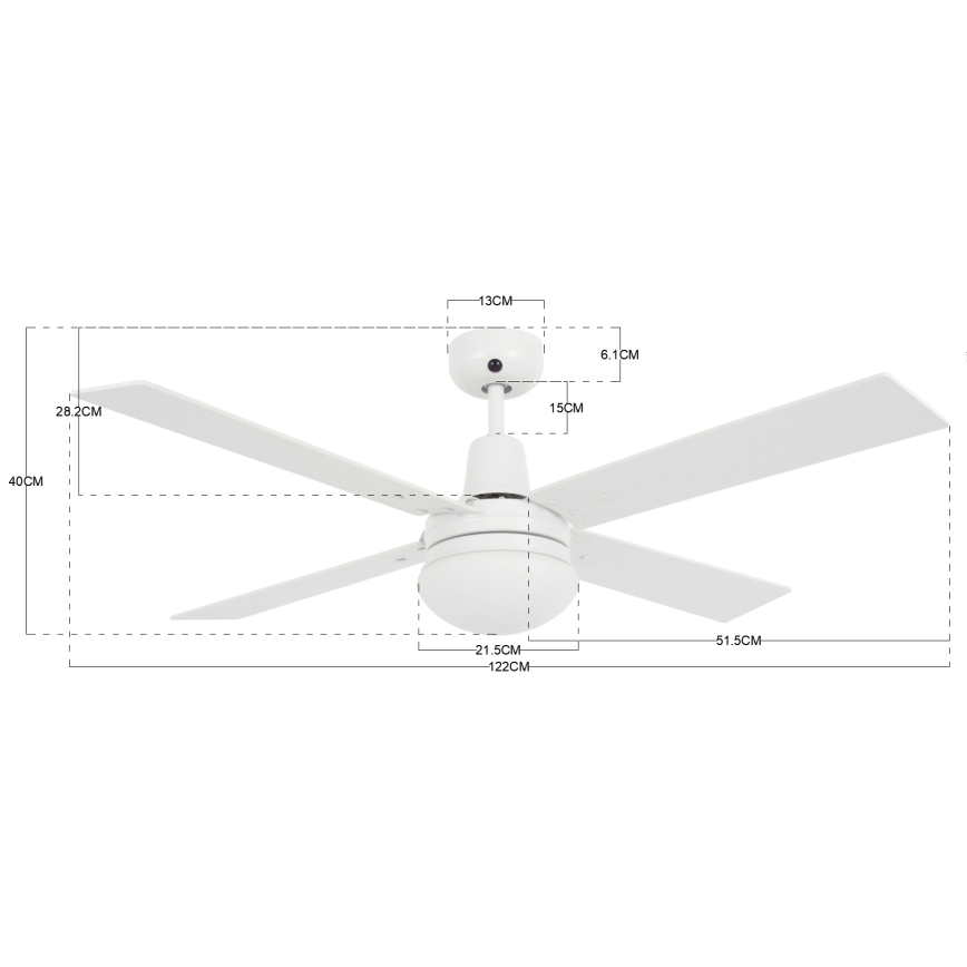 Lucci Air 210339 - Deckenventilator AIRFUSION QUEST 1xE27/60W/230V weiß/Holz + Fernbedienung