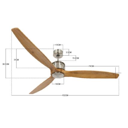 Lucci air 210506 - Deckenventilator AIRFUSION AKMANI Paulownia/braun + Fernbedienung