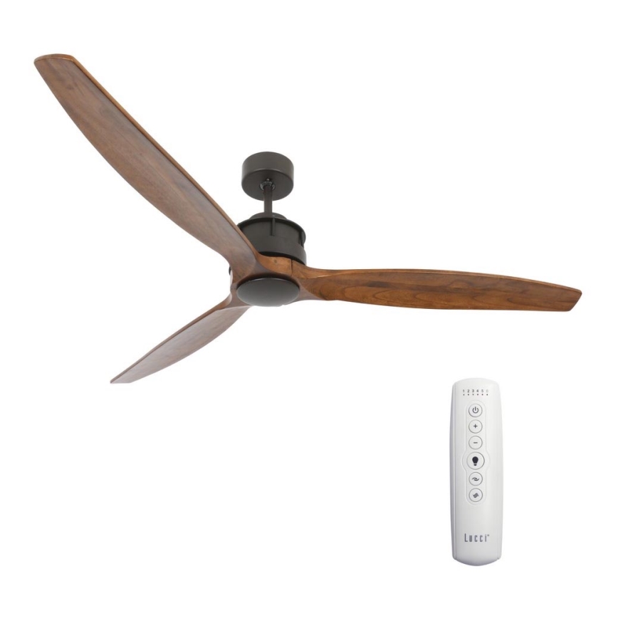 Lucci air 210507 - Deckenventilator AIRFUSION AKMANI Paulownia/schwarz + Fernbedienung