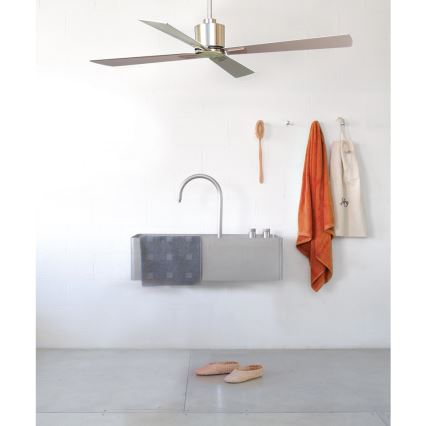 Lucci Air 210520 - Deckenventilator AIRFUSION CLIMATE Holz/mattchrom + Fernbedienung