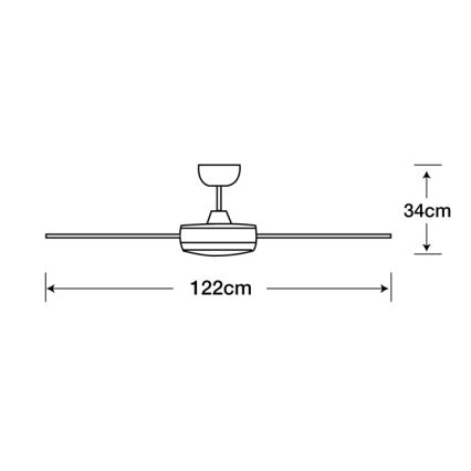 Lucci air 212899 - Dimmbarer LED-Deckenventilator MOONAH 1xGX53/21W/230V schwarz + Fernbedienung